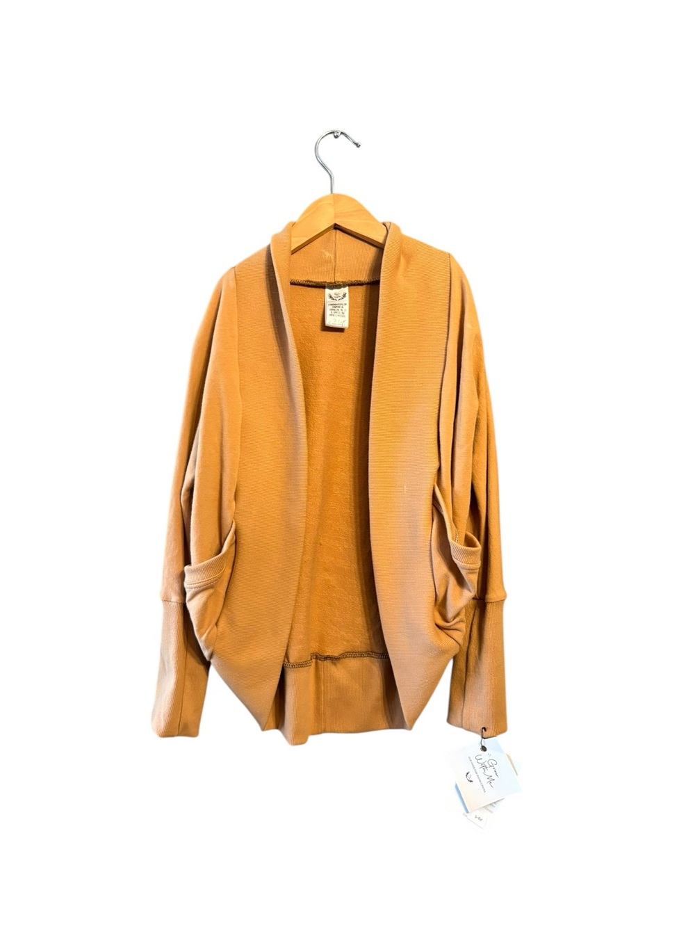 Girls' Open-Front Cardigan in Camel